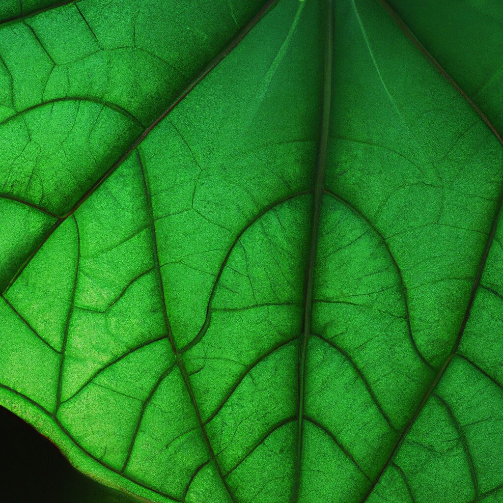 A vibrant green leaf glowing energetically.